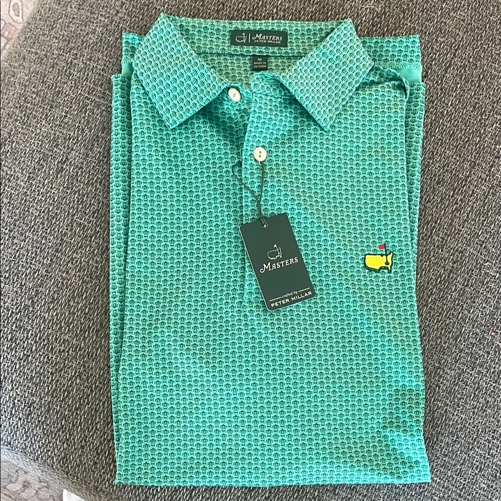 Peter Millar masters 2025 Green Polo Shirt NWT medium